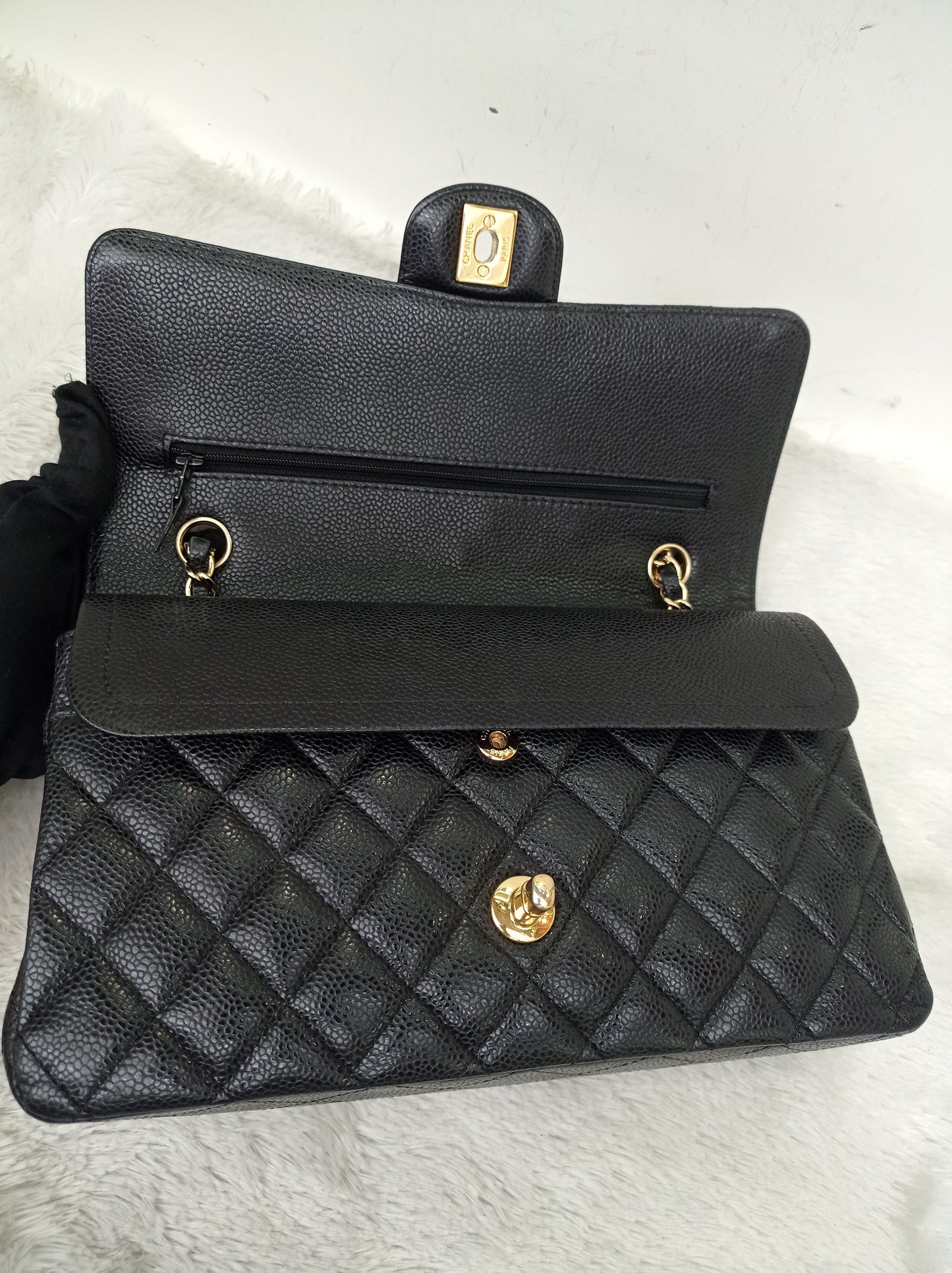Chanel Medium Caviar Black GHW DF #20