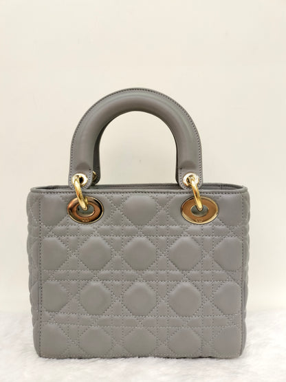 Lady Dior Small Lamb Grey GHW 2016
