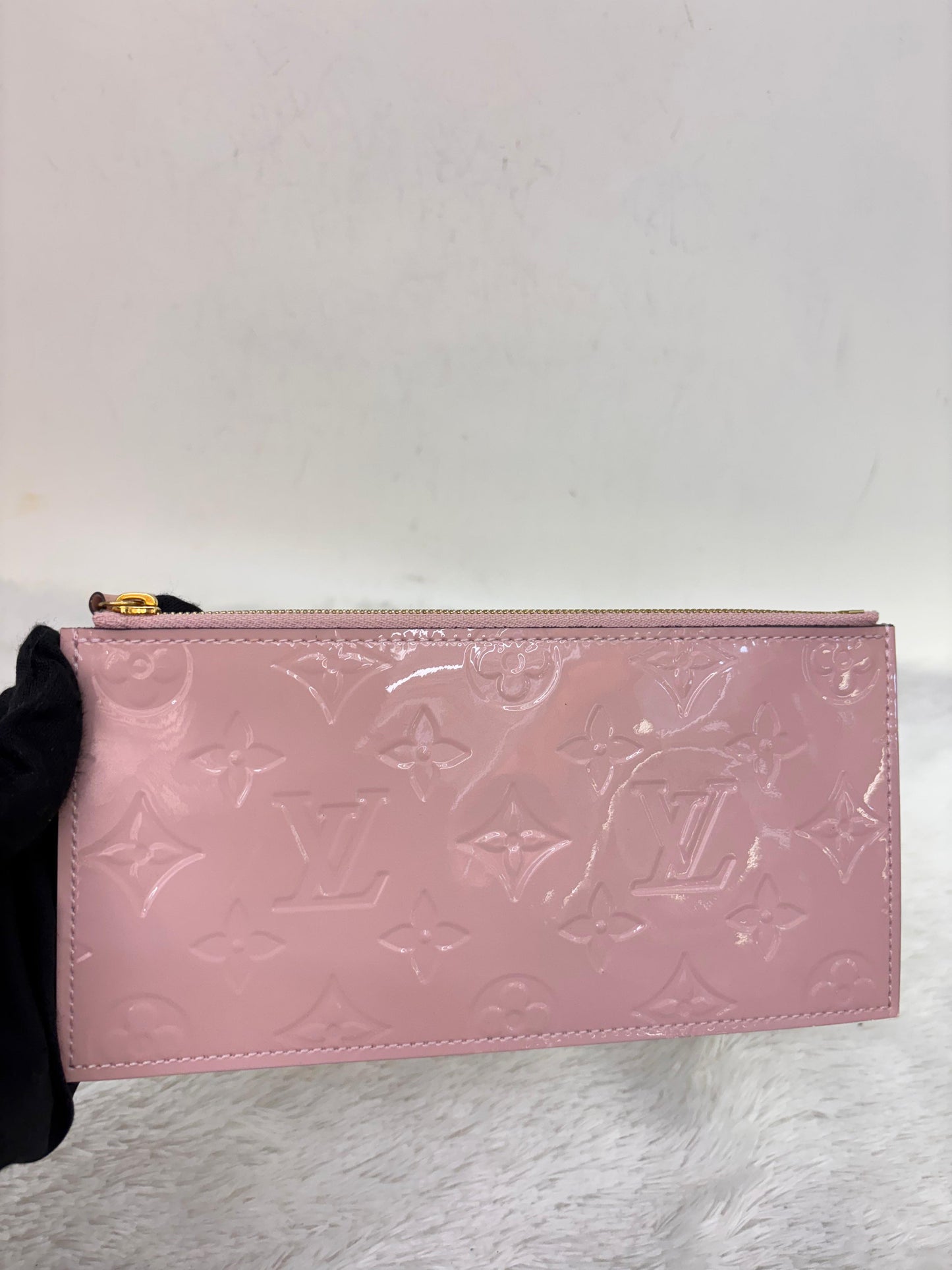 LV Felicie Monogram Vernis Rose Ballerine