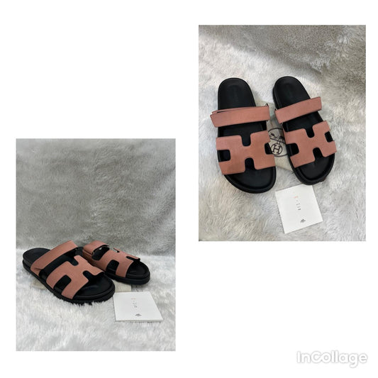 *NEW* Hermes Cypree Techno Sandal Rose Antique Suede PHW Size 38