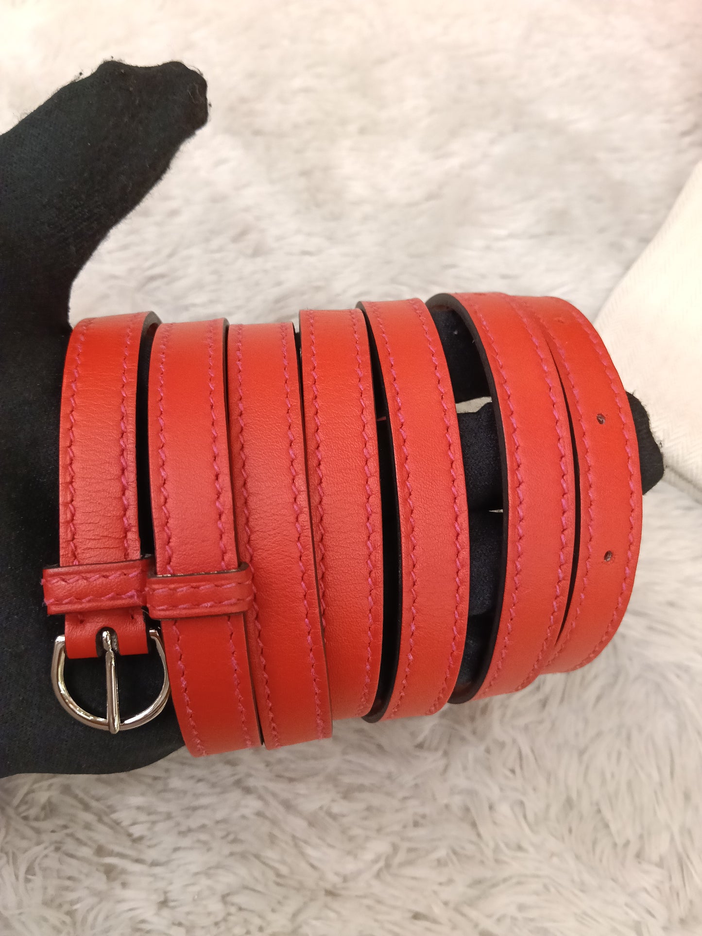 Hermes 2424 Mini Evercolour Swift Rose Mexico Rouge De Coeur PHW #Z