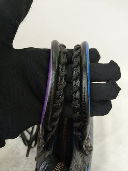 Balenciaga Mini City Classic Graffiti Black Bleu Violet RGHW 2018