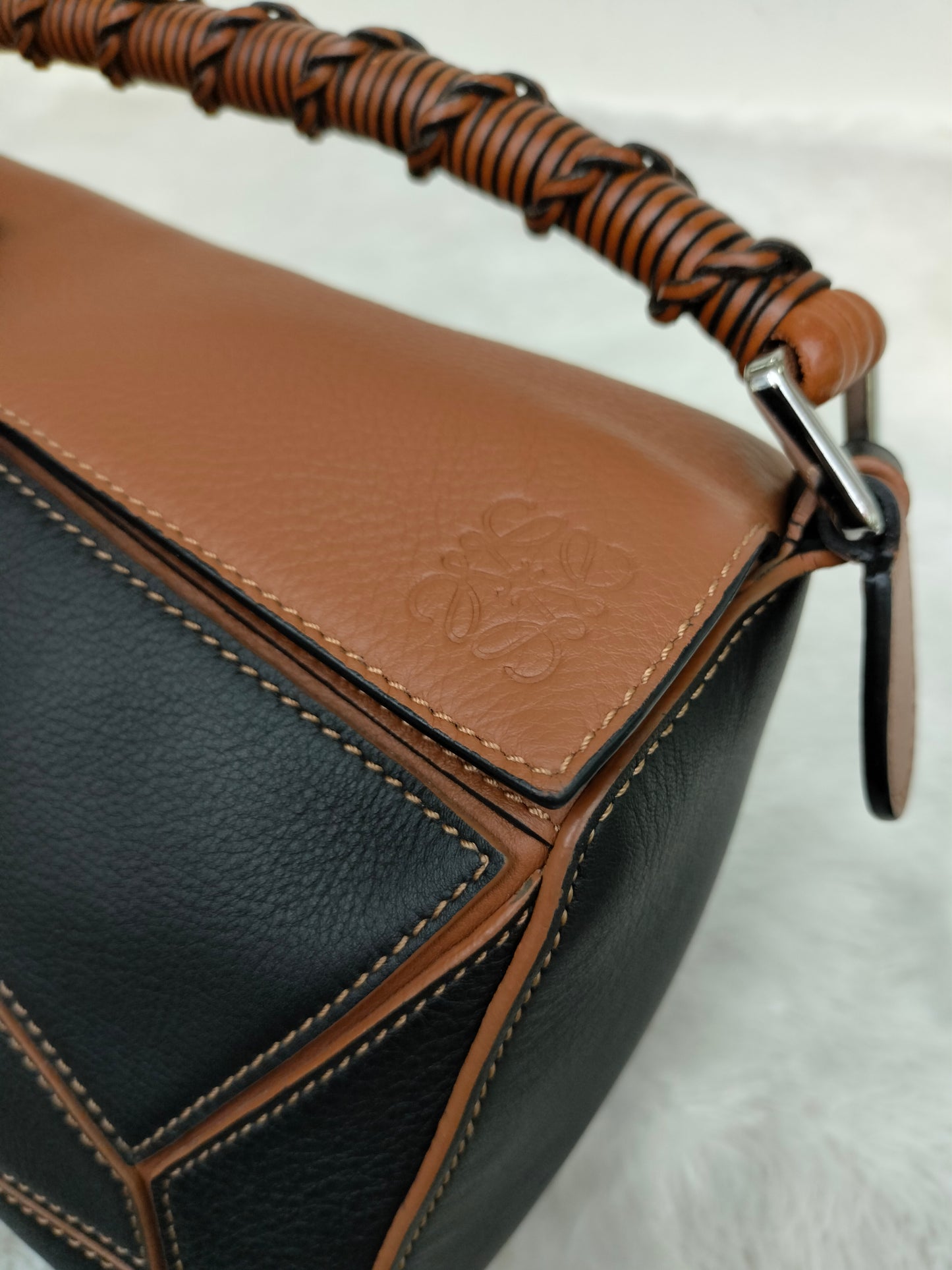 Loewe Puzzle Small Craft Calfskin Black Tan SHW 2020