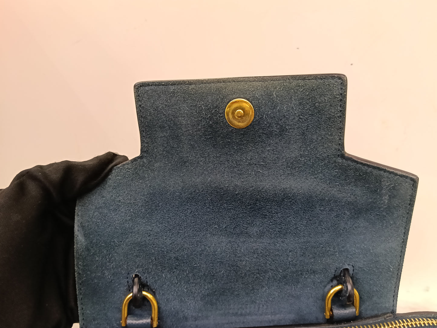 Celine Nano Belt Grained Abyss Blue GHW 2018