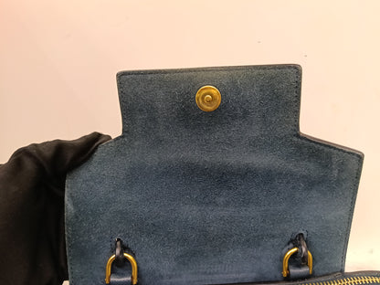 Celine Nano Belt Grained Abyss Blue GHW 2018