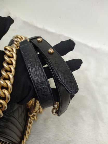 Chanel Boy 20 Caviar Black GHW #28