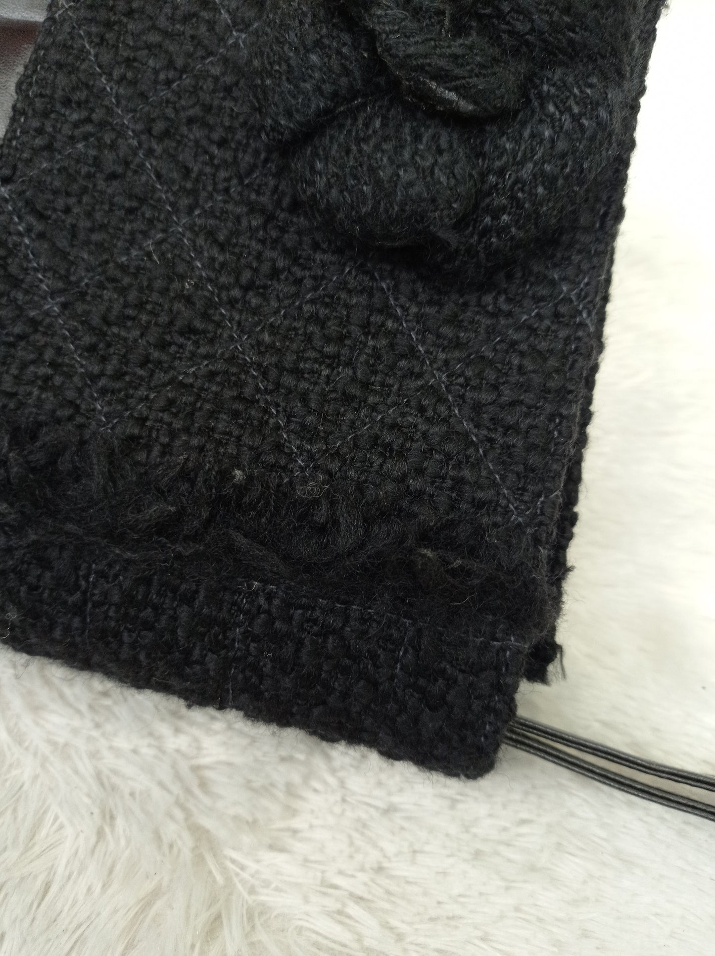 Chanel Clutch Tweed Leather Lamb Chocolate Bar Camelia Black GHW #7