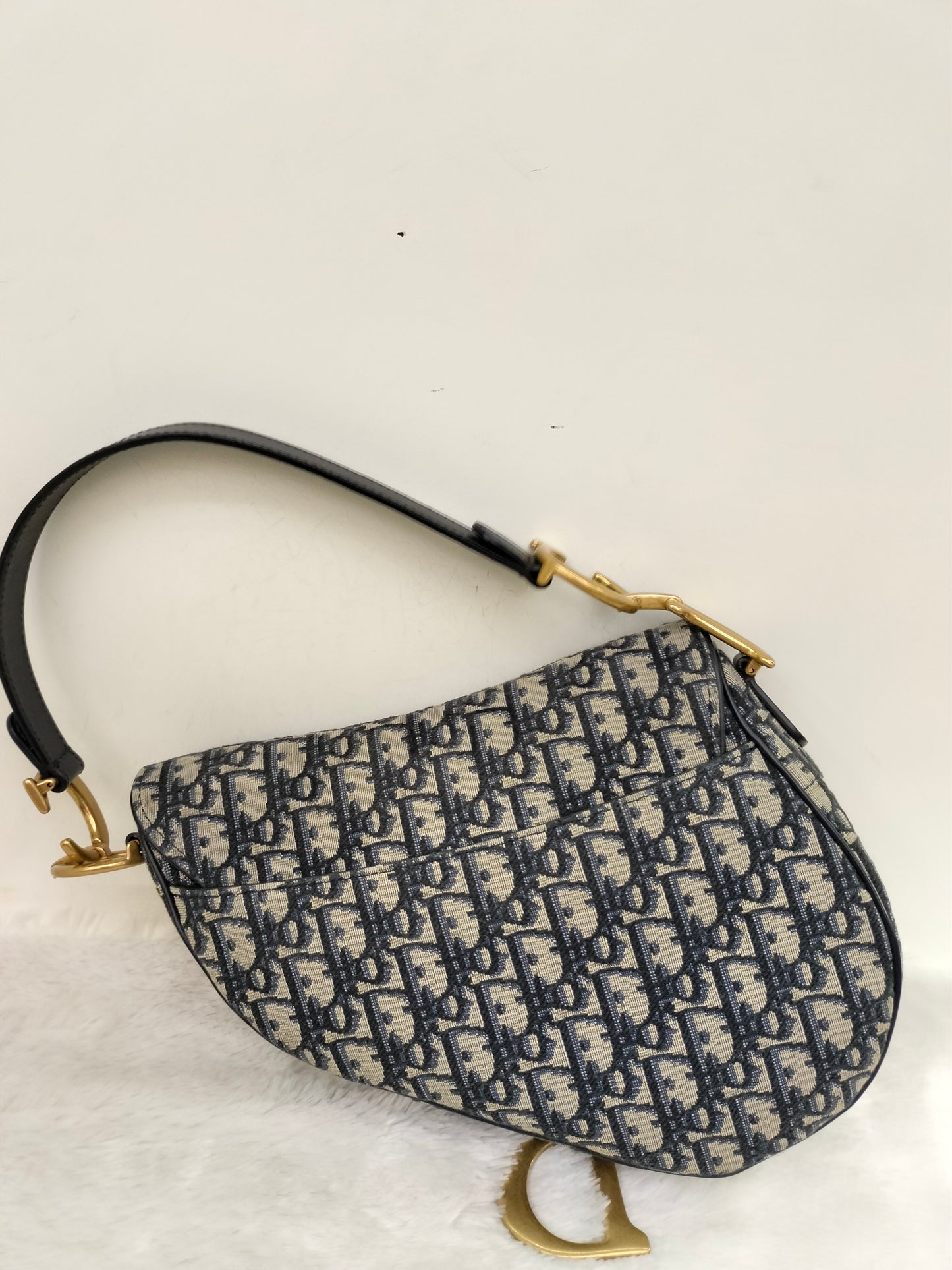 Dior Saddle Medium Oblique Navy GHW 2023