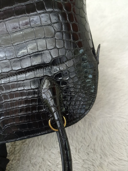 Bolide 27 Croco Porosus Black GHW #W circle