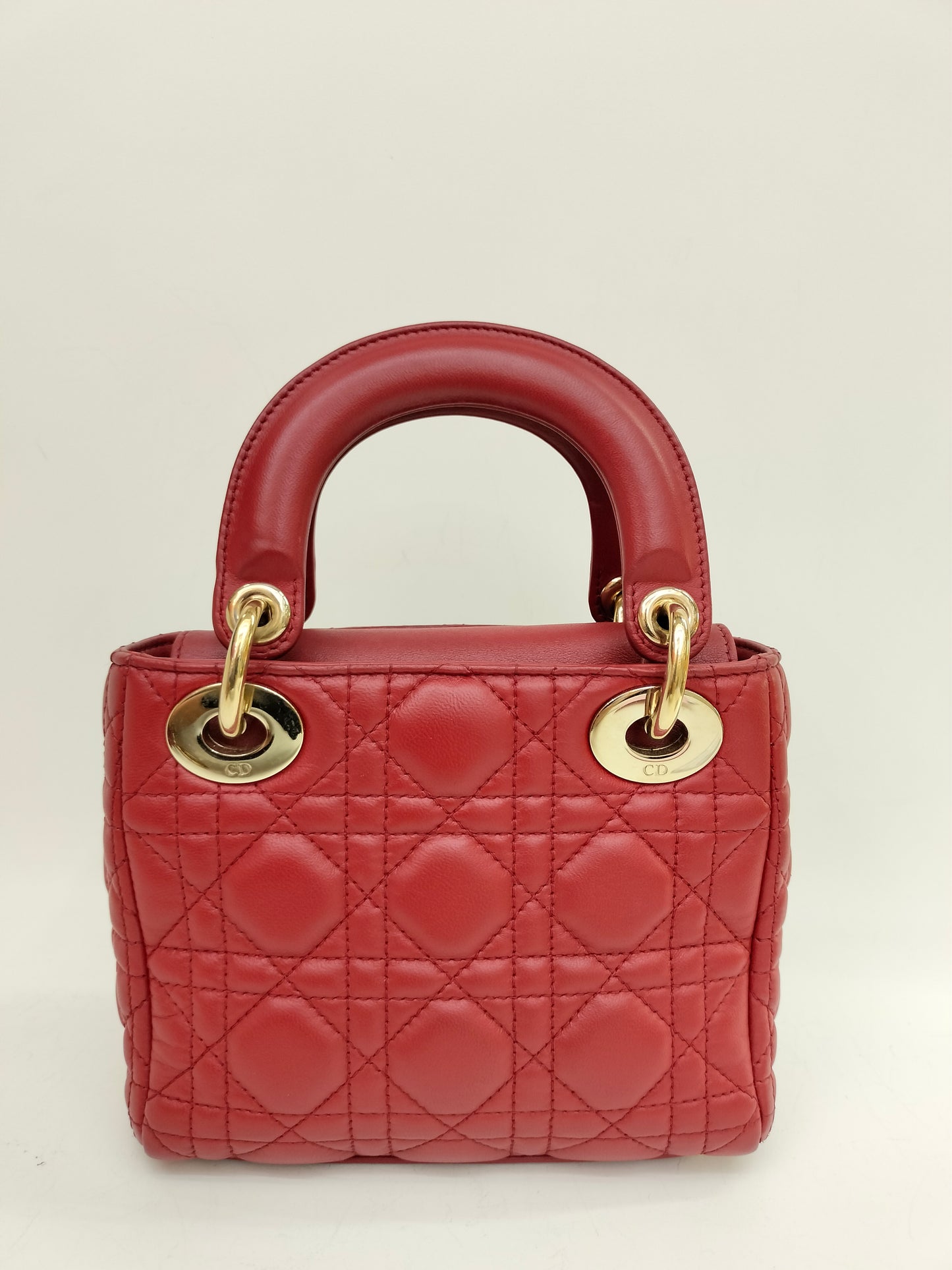 Lady Dior Mini Lamb Red GHW 2017