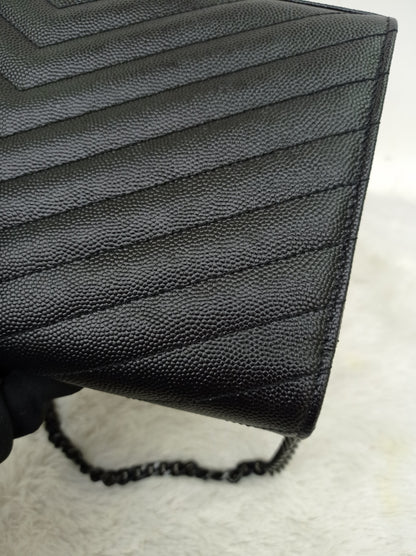 YsL WOC 22 Monogramme Chevron Grained All Black 2022
