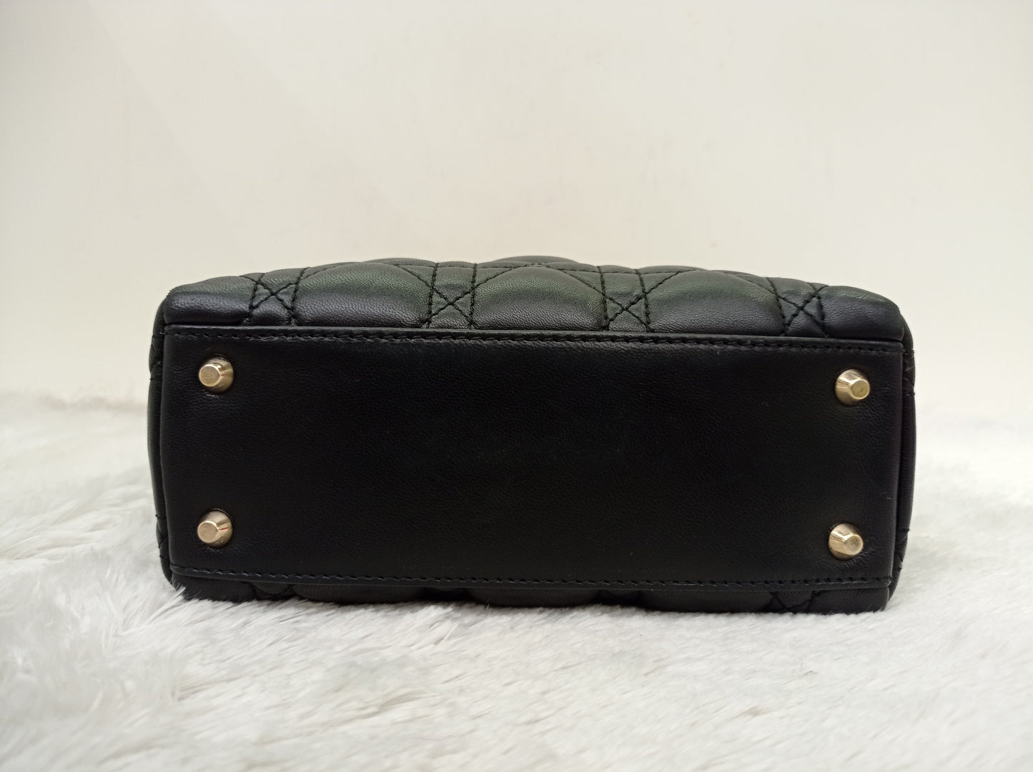 Lady Dior Mini Lamb Pearl Embellished Black GHW 2010