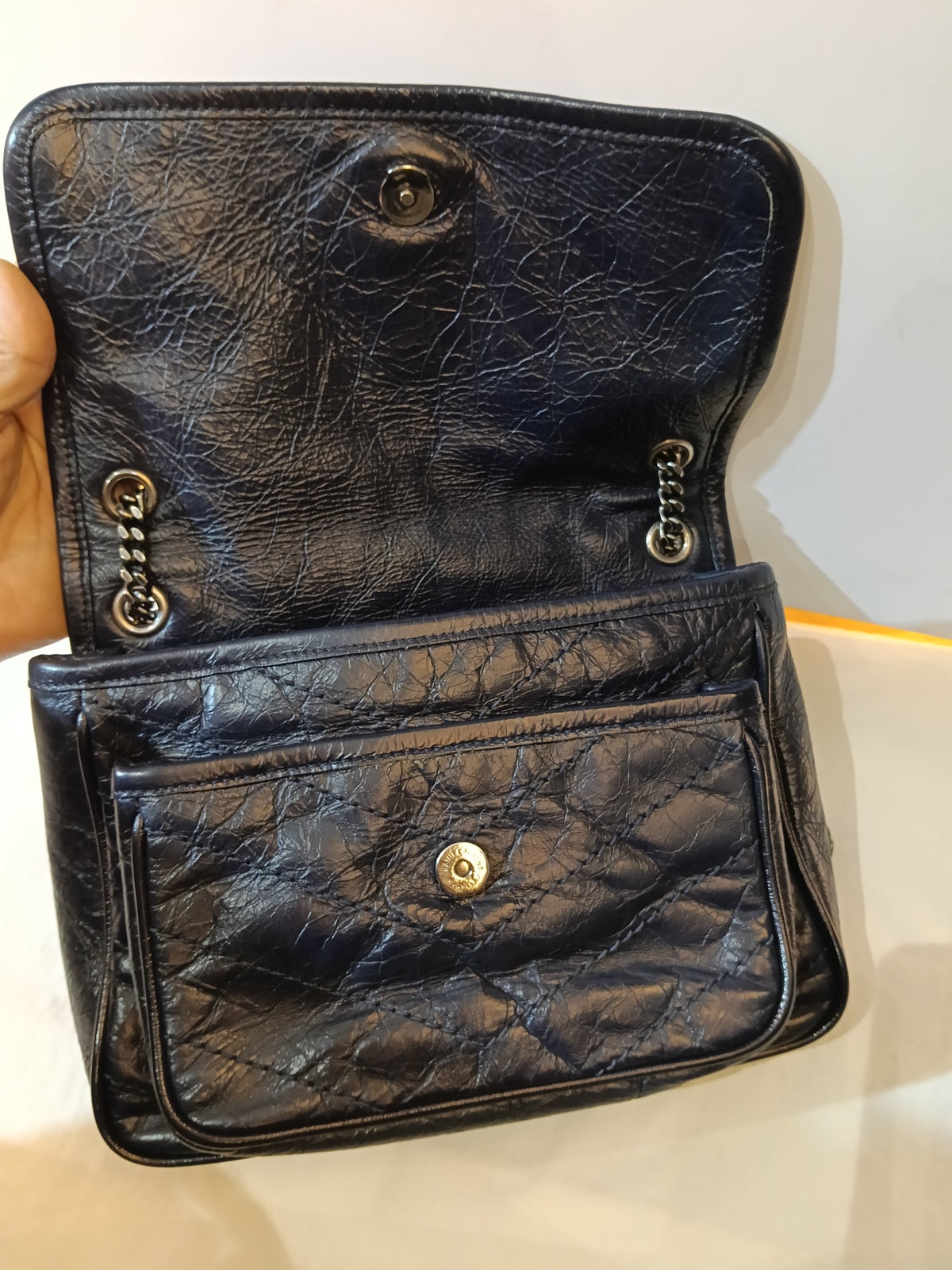 YsL Niki Baby Calfskin Navy RHW 2018