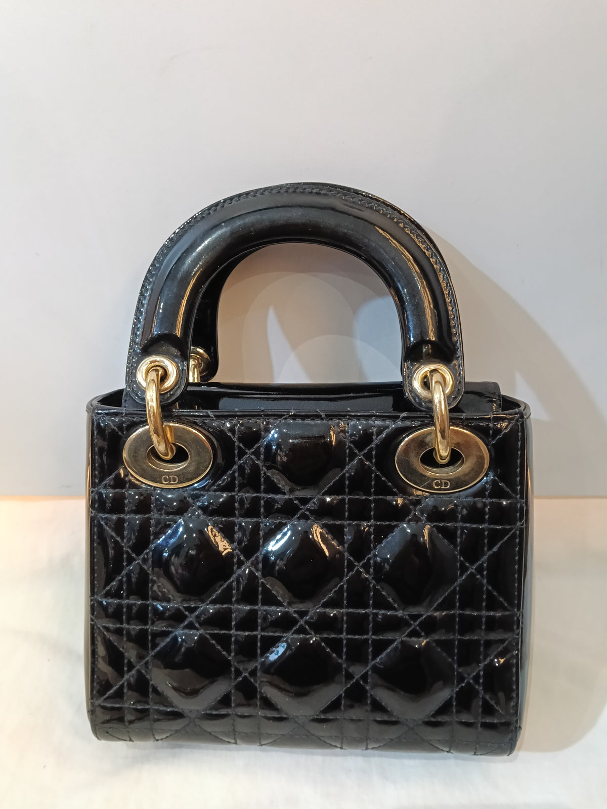 Lady Dior Mini Patent Black GHW 2019