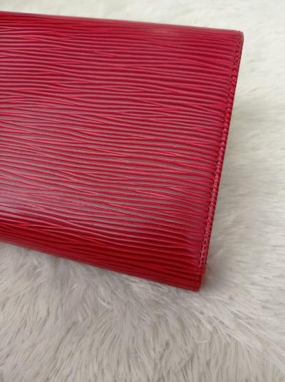 LV Portefeuille Tresor Etui Papiers Wallet Epi Red