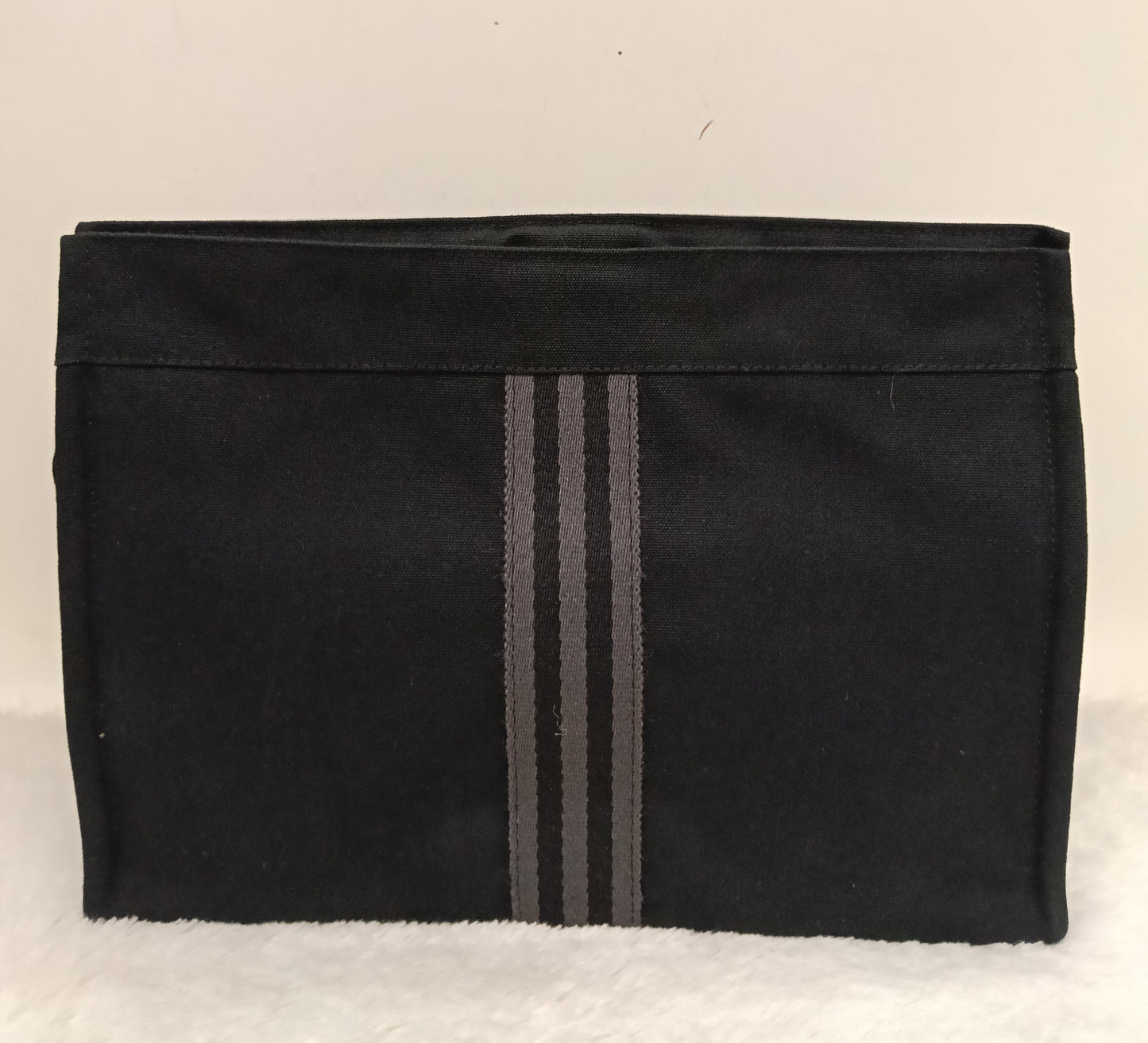 Hermes Fourre Tout Clutch Canvas Black Gray