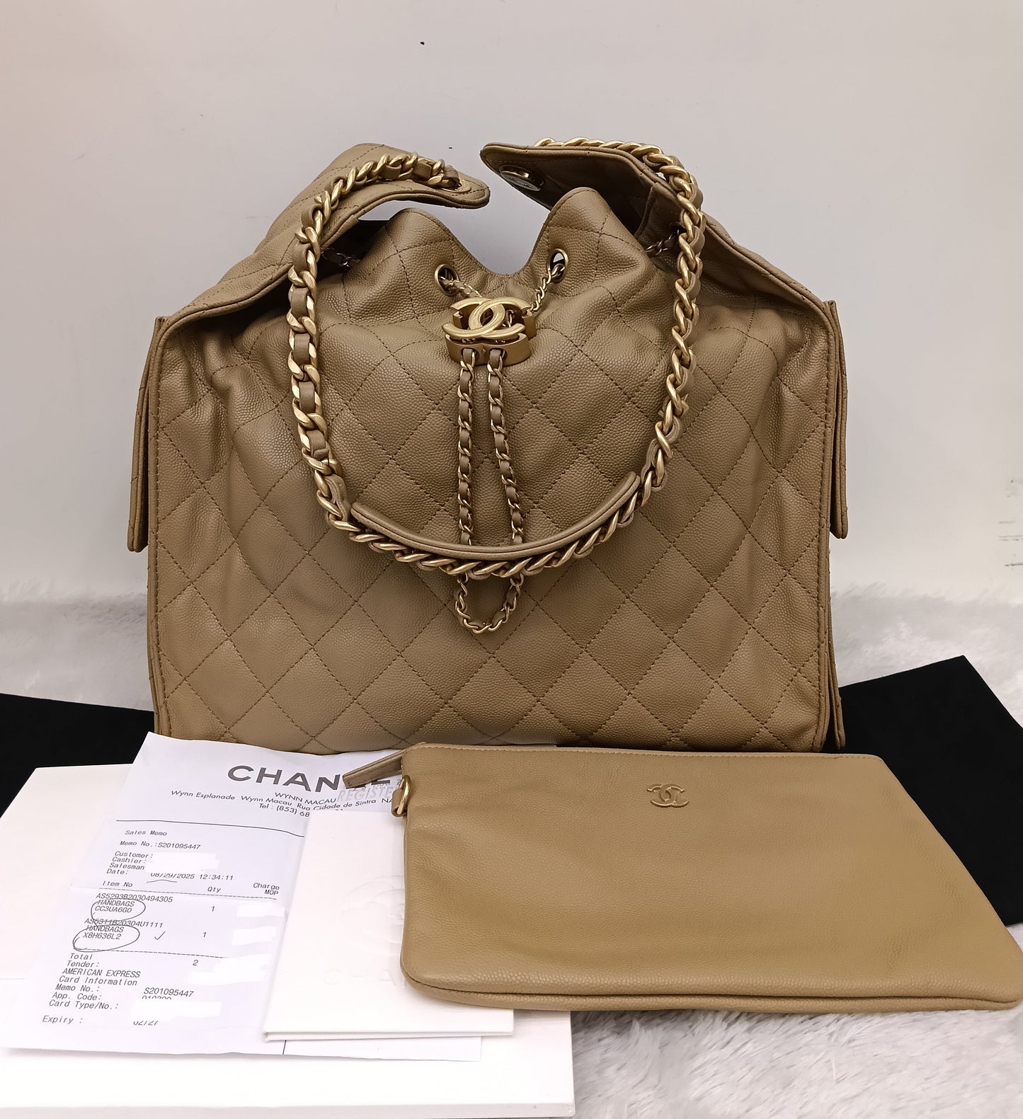 Chanel C25 Medium Caviar Dark Beige GHW (CHIP)