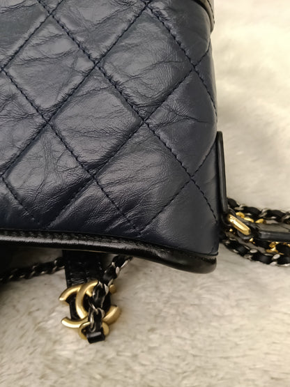 Chanel Gabrielle Small Calfskin Navy Black #27
