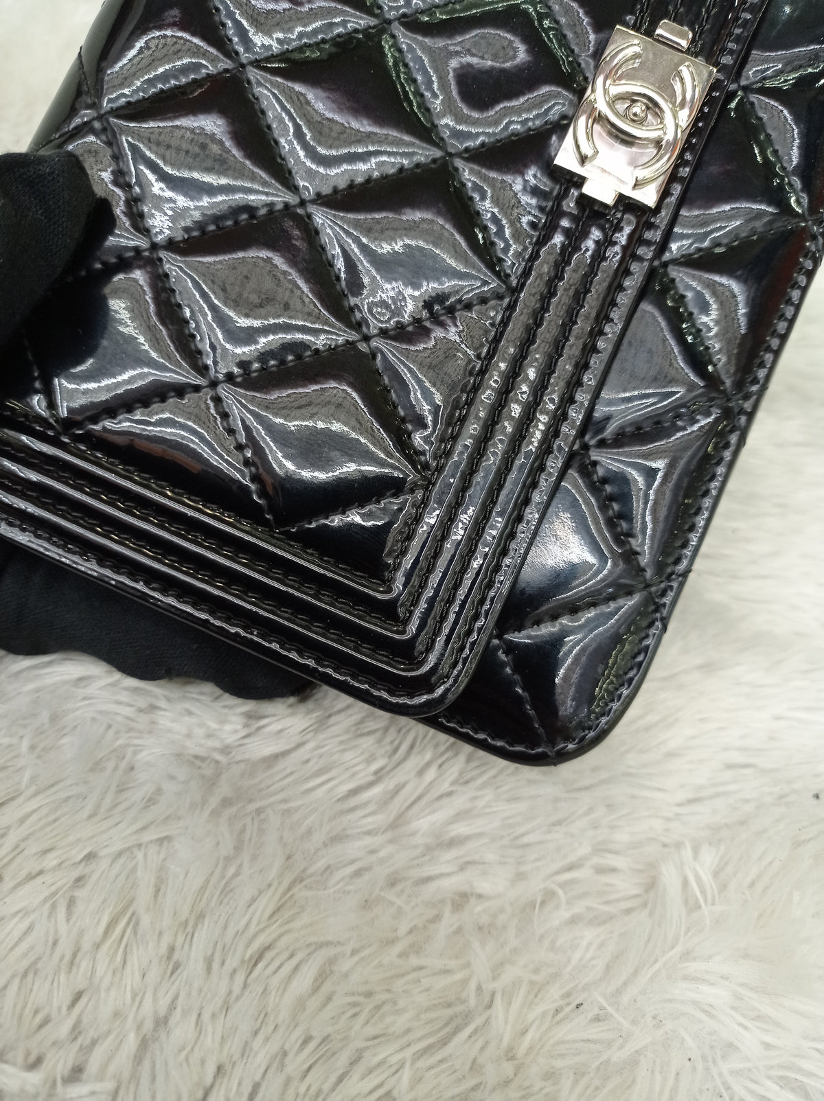 Chanel WOC Boy Patent Black SHW #20