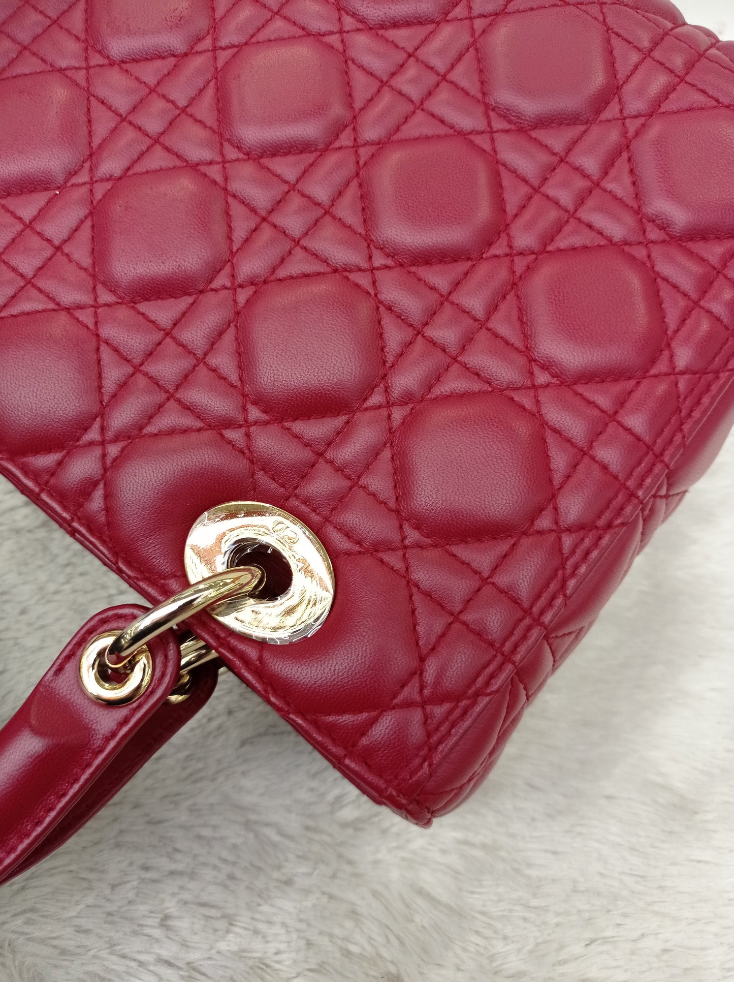 Lady Dior Medium Lamb Wine GHW 2017