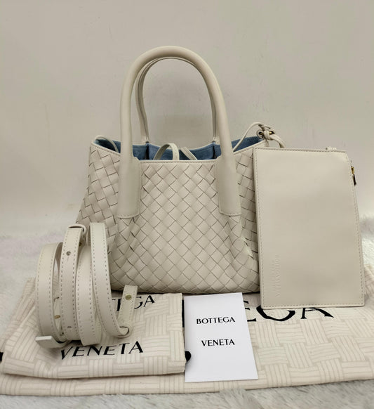 *NEW* Bottega Veneta Small Pinacoteca Tote Sea Salt Ice GHW