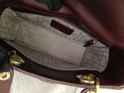 Lady Dior Small Lamb Bordeaux GHW 2018