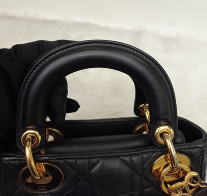 Lady Dior Mini Lamb Black GHW 2017
