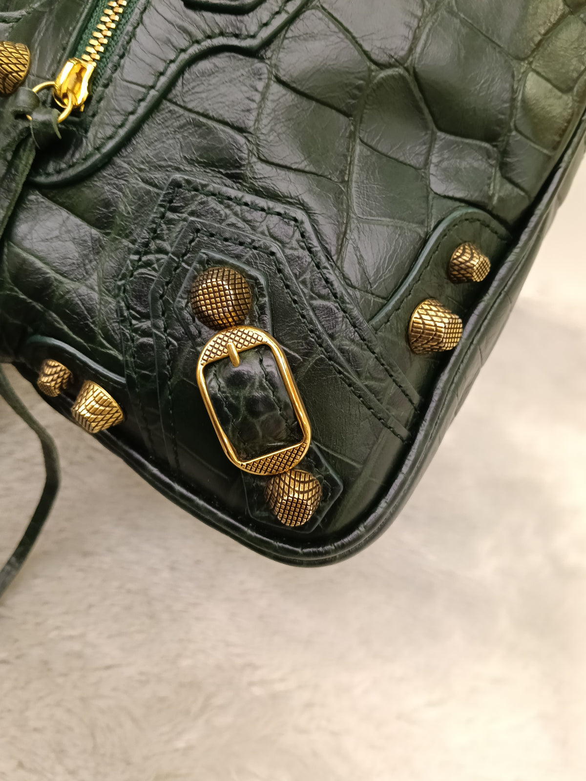 Balenciaga Neo Cagole Small Croco Green RGHW 2023