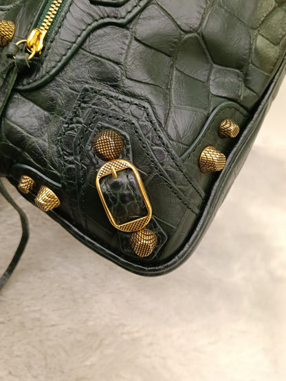 Balenciaga Neo Cagole Small Croco Green RGHW 2023