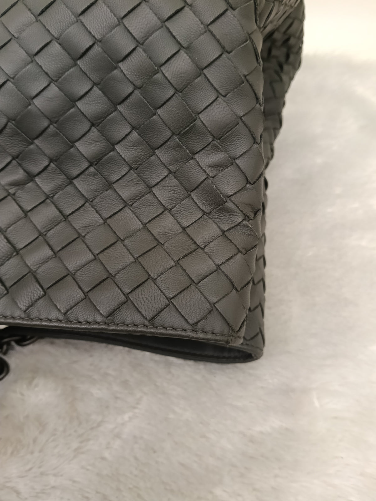 Bottega Veneta Nappa Intrecciato Chain Tote Large Grey RHW