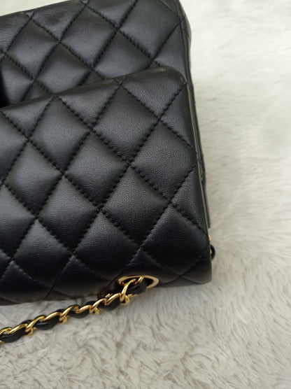 Chanel Medium Lamb Black GHW DF #29