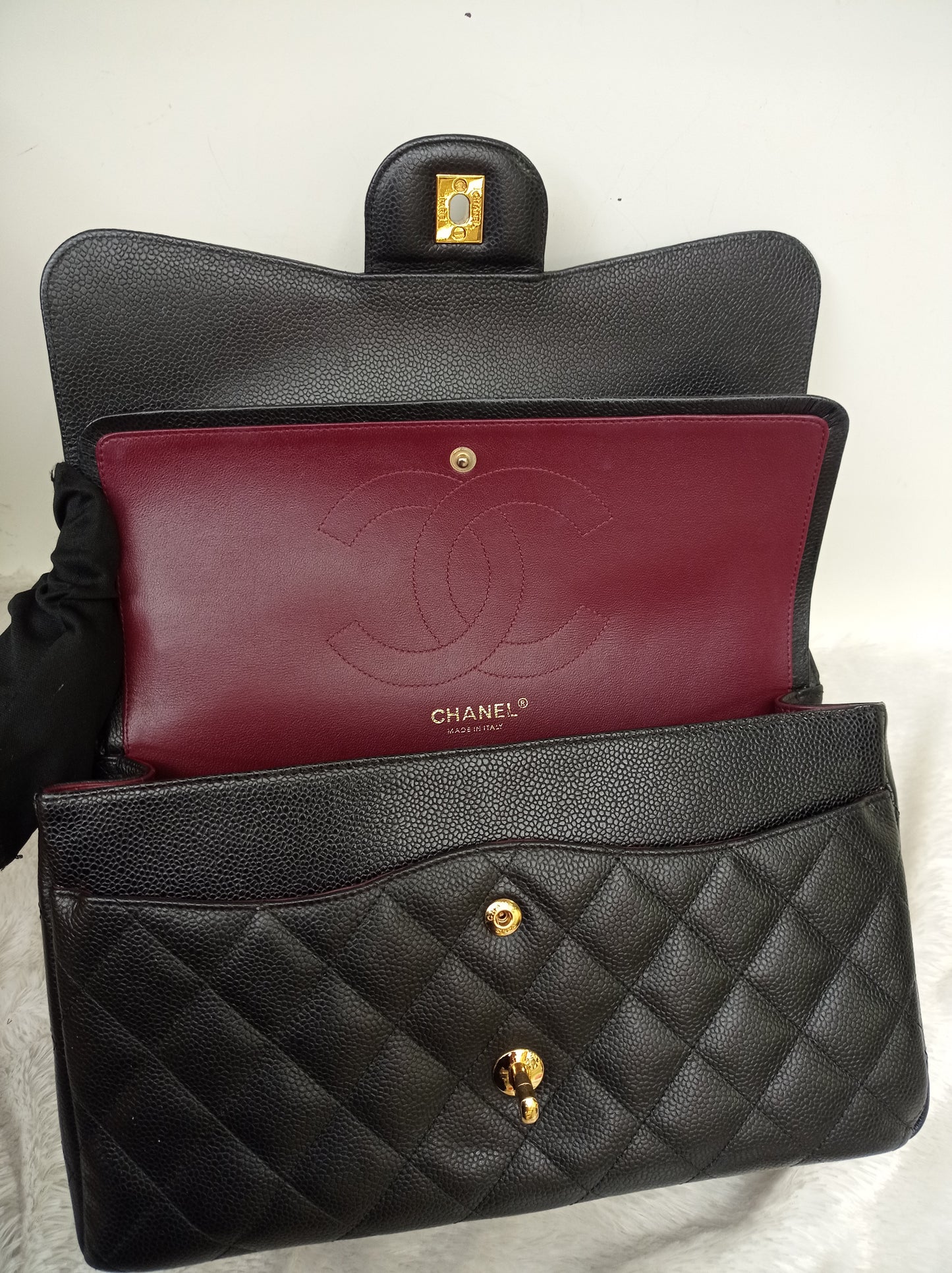 Chanel Jumbo Caviar Black GHW DF #17