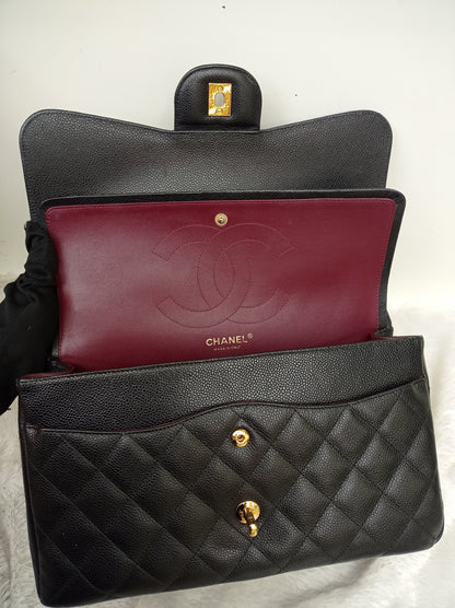 Chanel Jumbo Caviar Black GHW DF #17