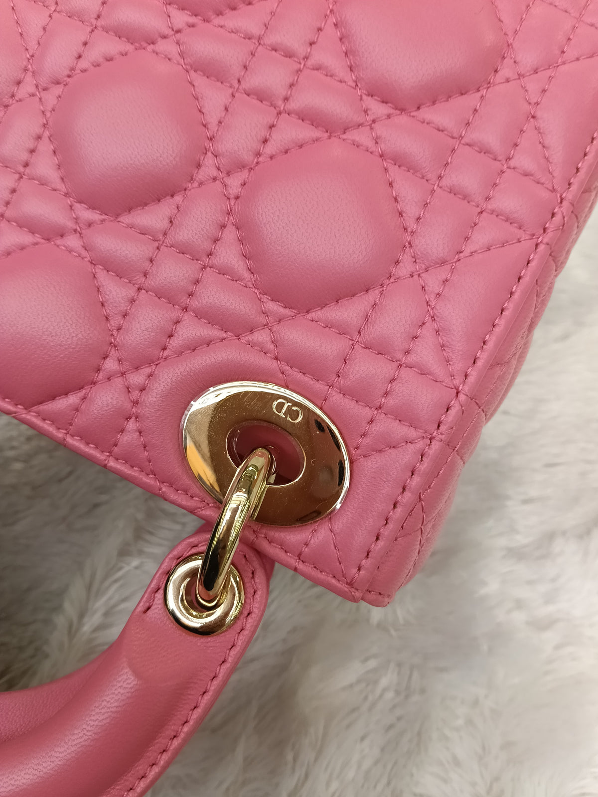 Lady Dior Mini Lamb Fuchsia GHW 2018