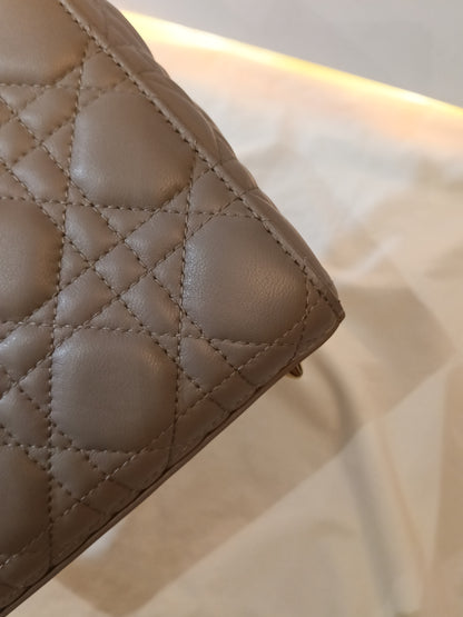 Lady Dior Small Lamb Taupe GHW 2016
