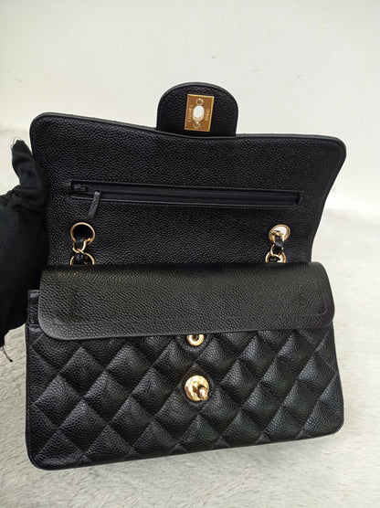 Chanel Small Caviar Black GHW DF #9