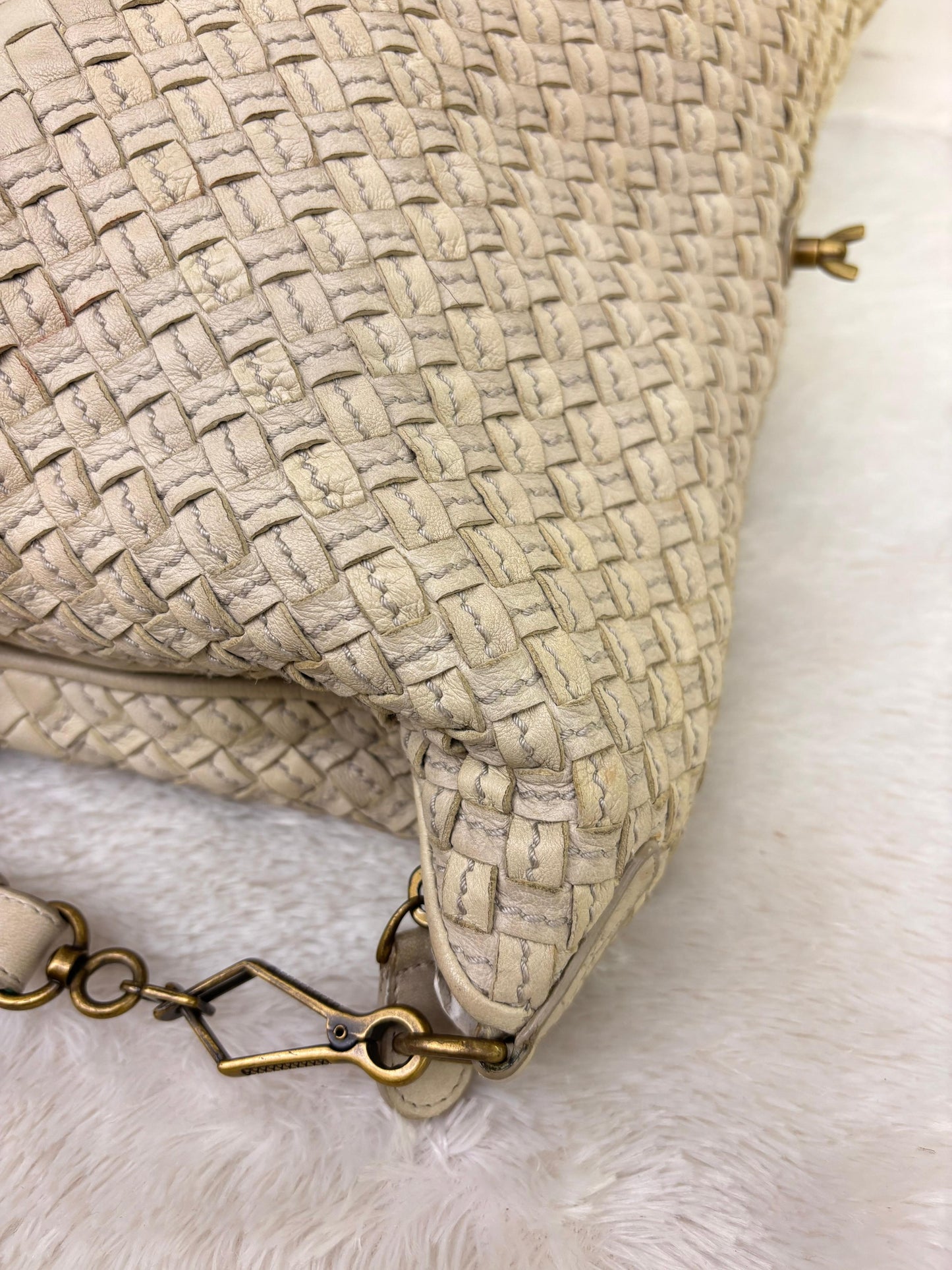 Bottega Veneta Bicolour Intrecciato Convertible Tote 3 Ways White Cream RGHW 2007