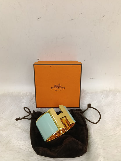*NEW* Hermes Clic Clac XL Enamel Vert Fizz GHW