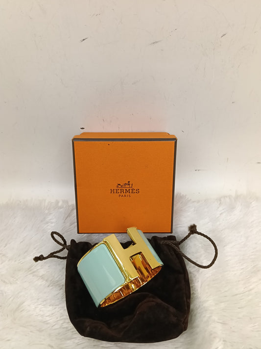 *NEW* Hermes Clic Clac XL Enamel Vert Fizz GHW