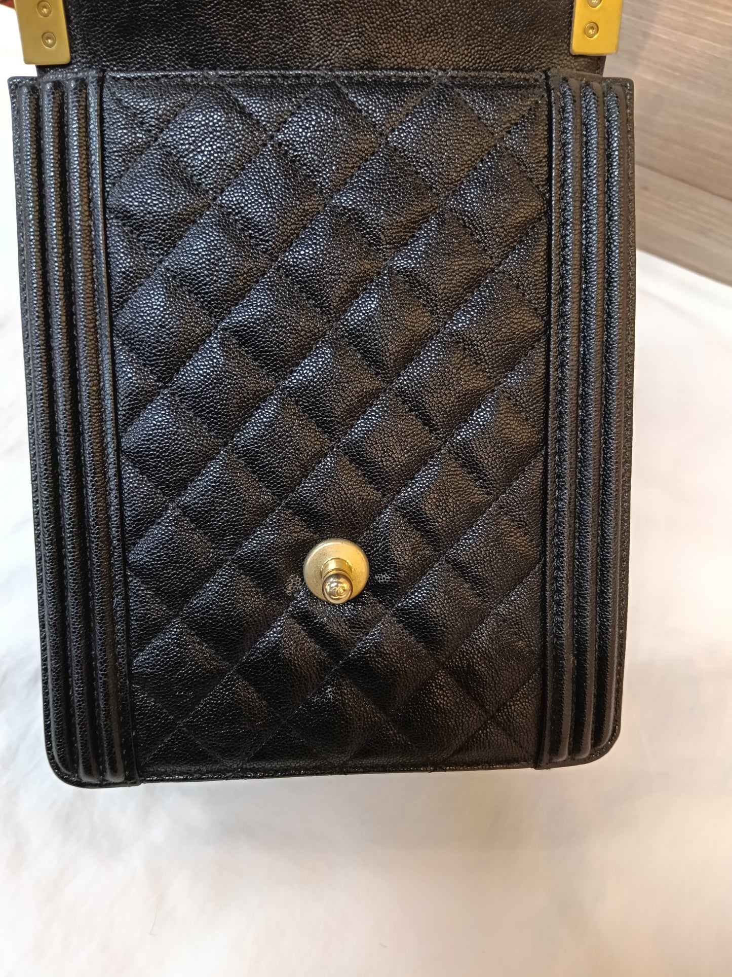 Chanel Boy Vertical Caviar Black GHW #26