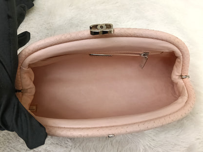 Chanel Timeless Clutch Python Pink Peach SHW #14