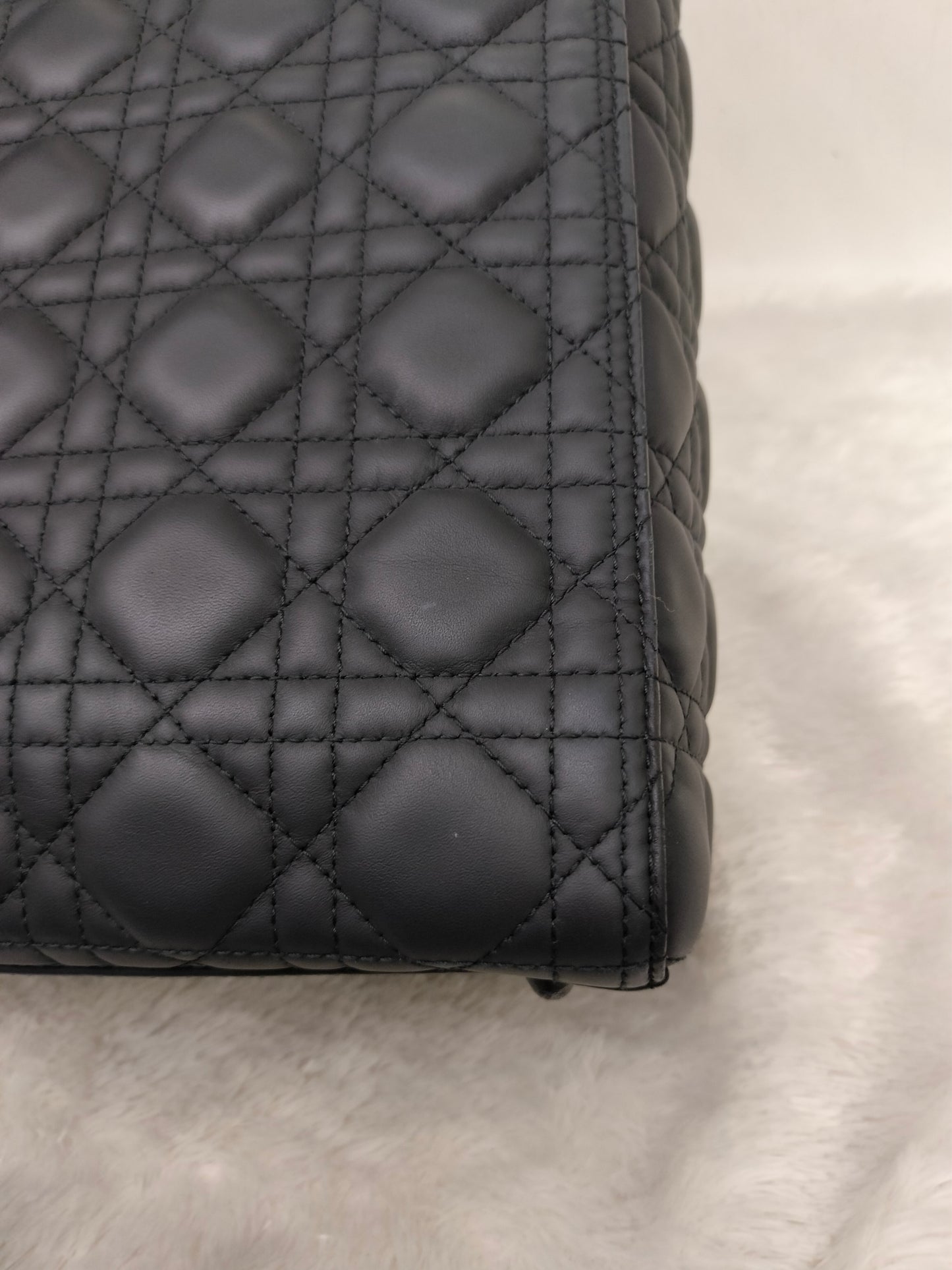 Lady Dior Large Ultra Matte All Black 2019