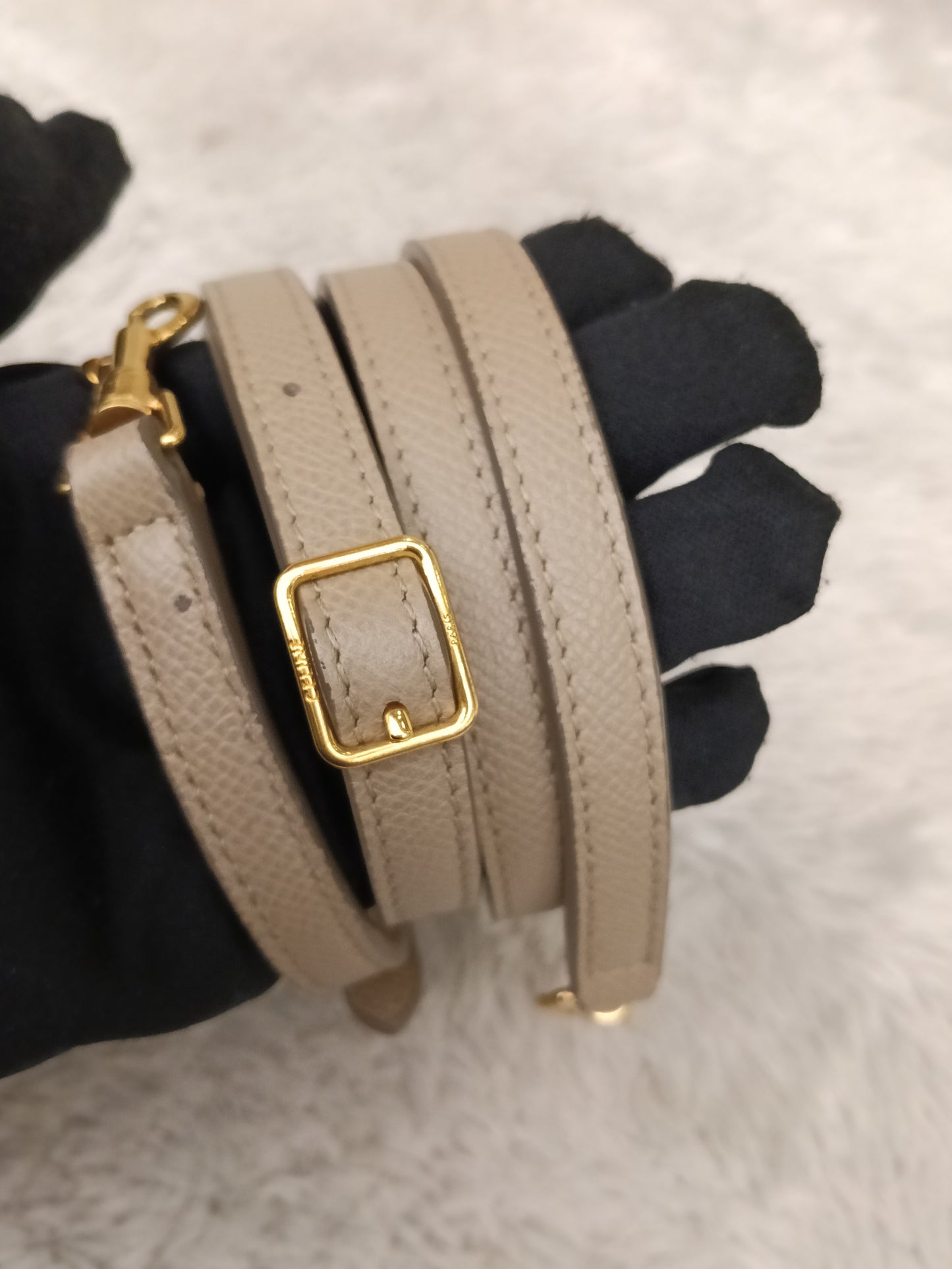 Celine Nano Belt Grained Light Taupe GHW 2018