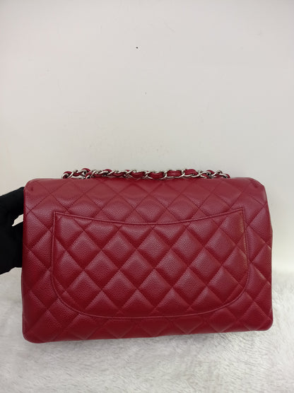 Chanel Jumbo Caviar Red SHW SF #13