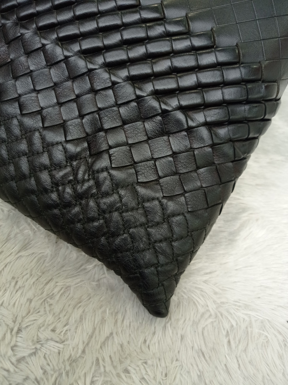 Bottega Veneta Nappa Intreccio Imperatore Zip Clutch Black