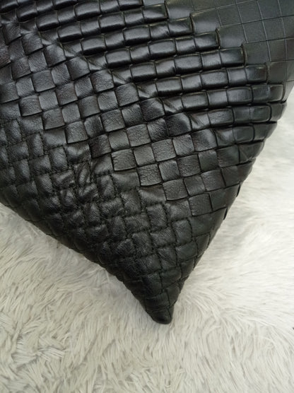Bottega Veneta Nappa Intreccio Imperatore Zip Clutch Black