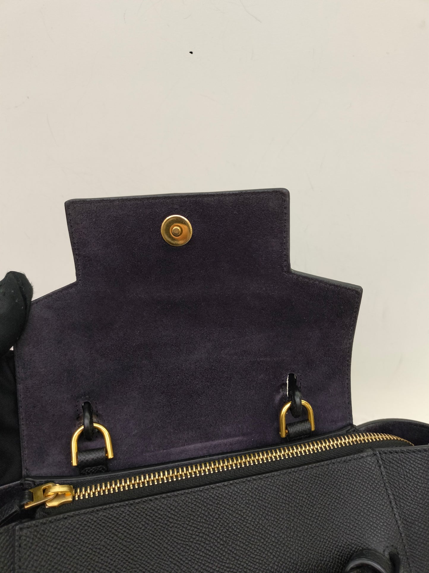 Celine Nano Belt Grained Black GHW 2018