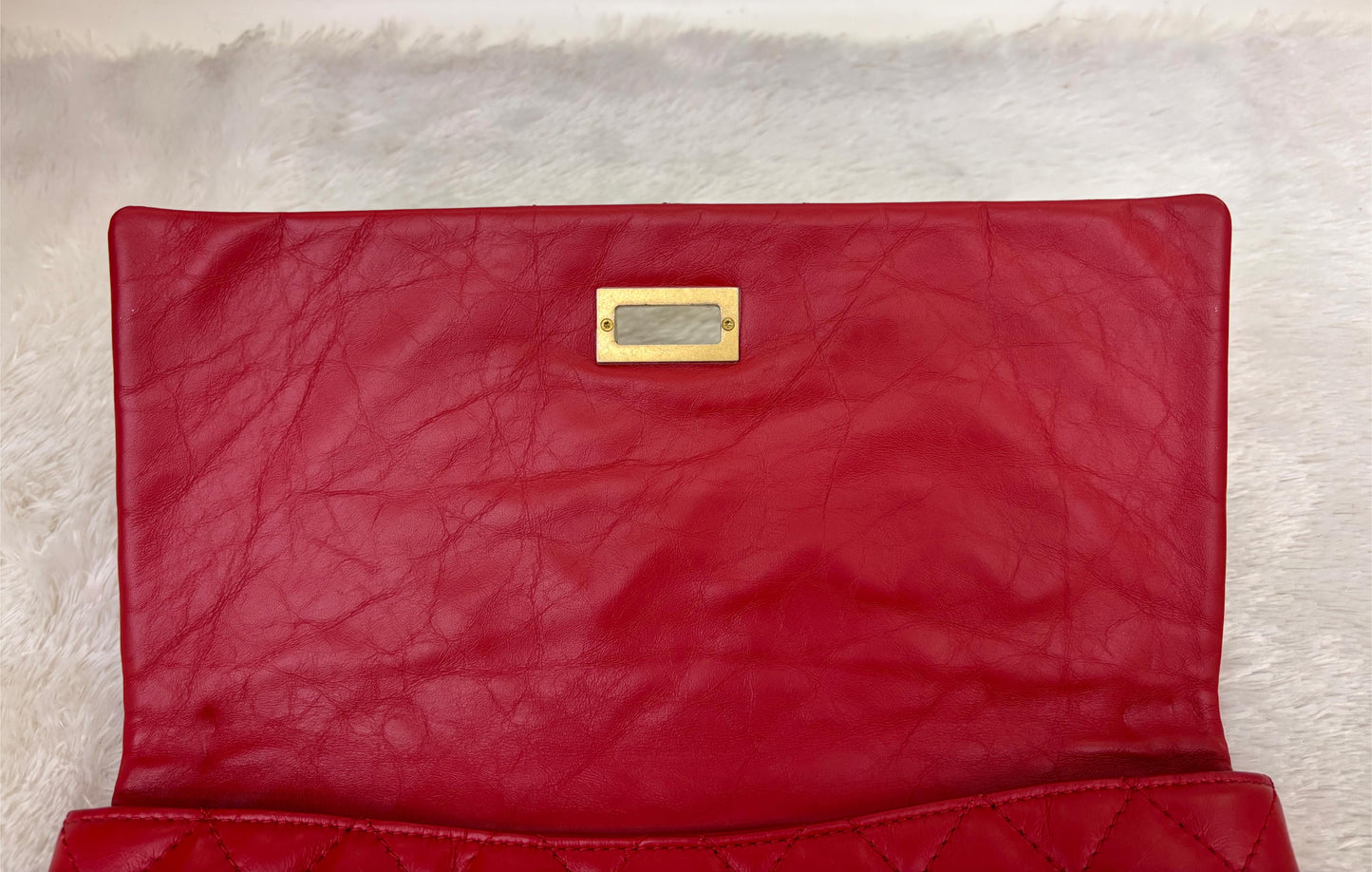 Chanel 2.55 Reissue Fold Over Clutch Calfskin Red GHW #26