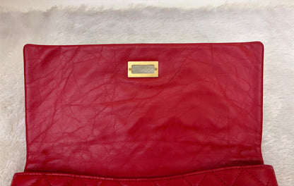 Chanel 2.55 Reissue Fold Over Clutch Calfskin Red GHW #26
