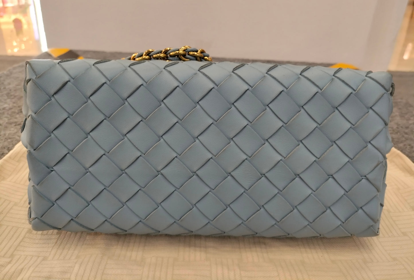Bottega Veneta Andiamo Small Light Blue GHW